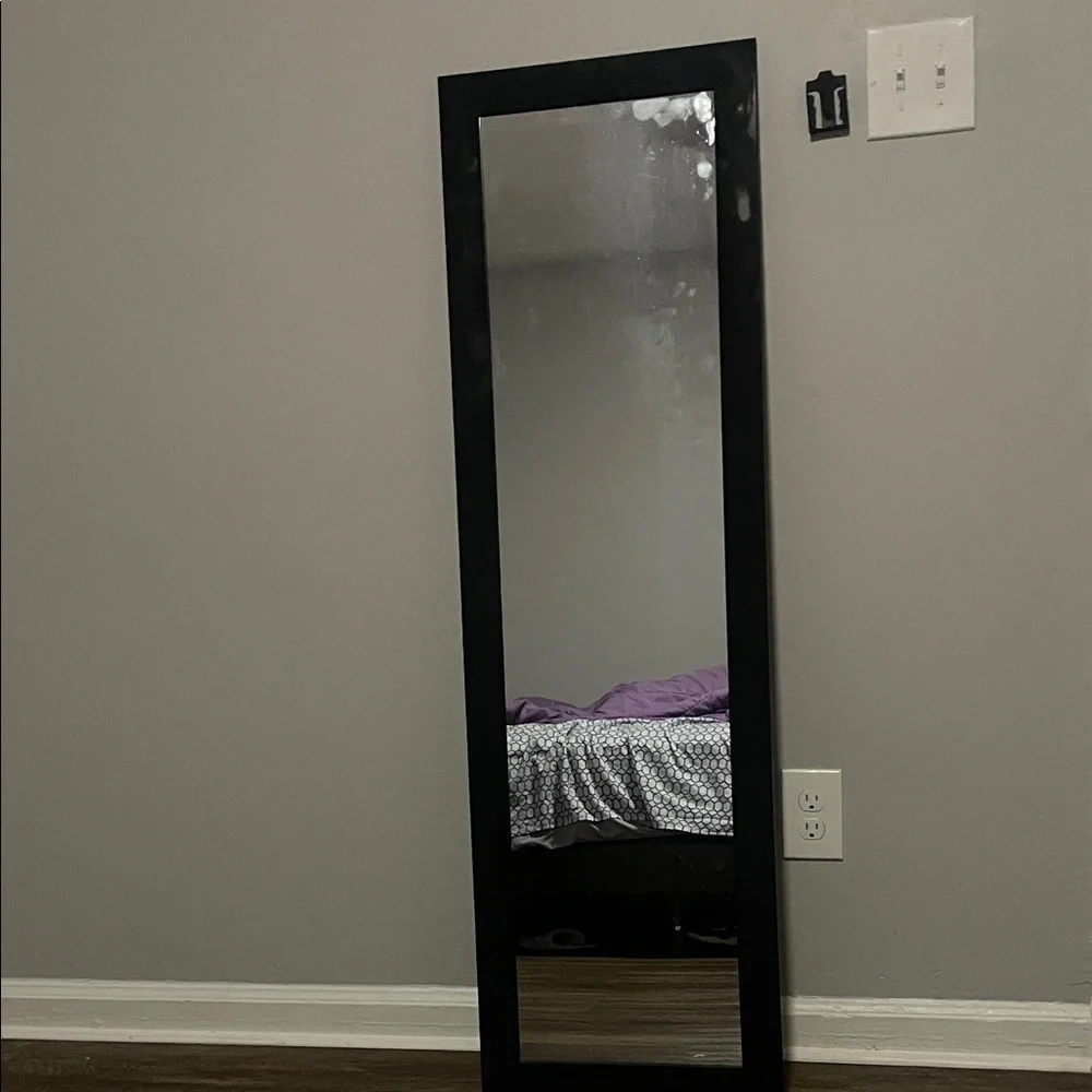 Sleek Black Wall Mirror